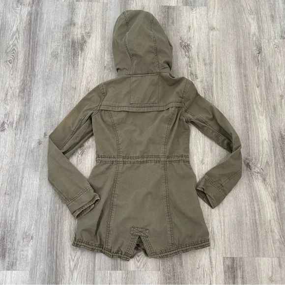 VTG Y2K Abercrombie & Fitch military utility jacket Womens XS green Bella Elena - Picture 14 of 16
